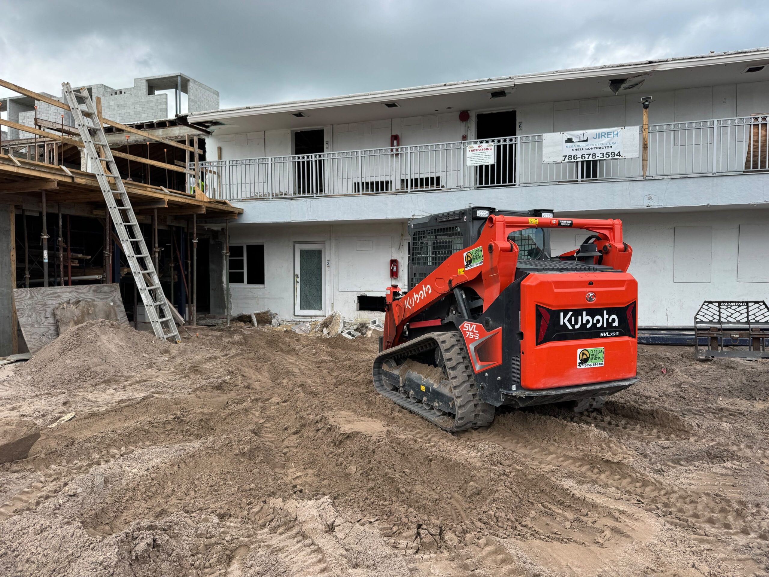 Kubota loader at a demolition and rebuild site