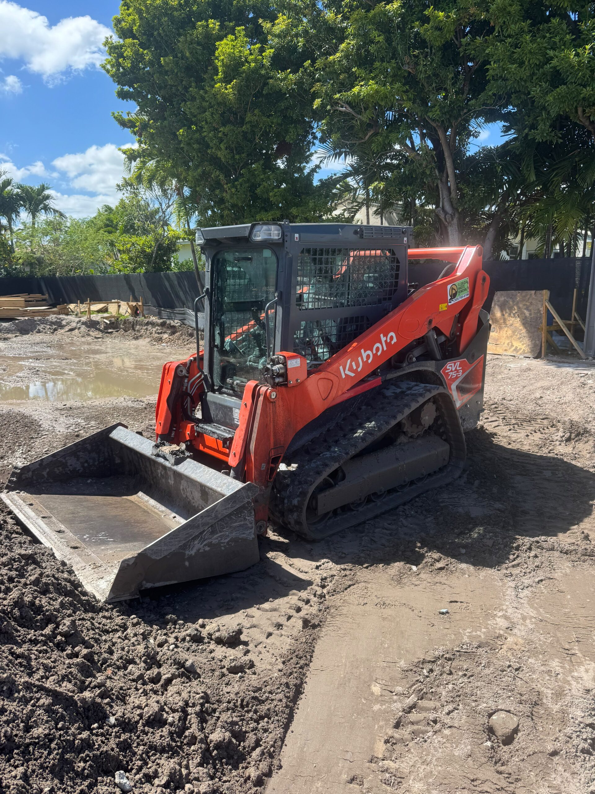 Kubota track loader for excavation and site clearing